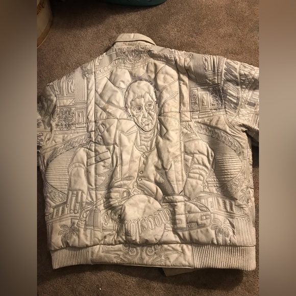 Rare Vintage Scarface Tony Montana Leather Jacket Sz. 5X - Picture 2 of 11